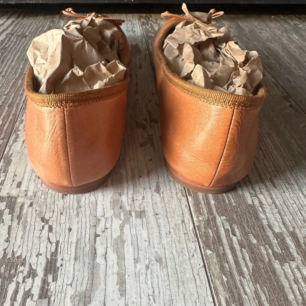 Tory Burch Goat Leather Ballet Flat Shoes,  tan color, size 8 - Picture 10 of 10